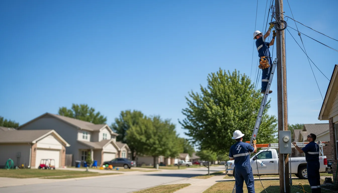 Residential electrician providing installation services in Canton, KS